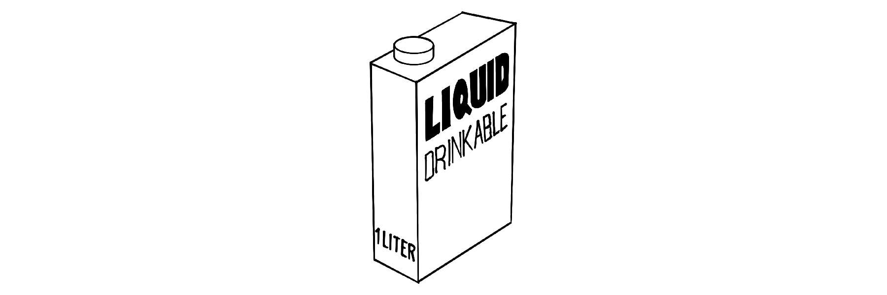 A generic “drinkable liquid” carton.